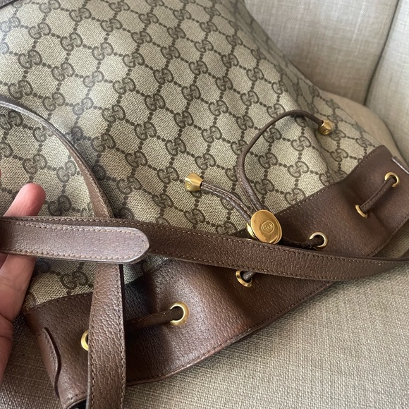 Authentic Gucci vintage web sherry line drawstring bag 41.02.085 (D09) - Picture 10 of 16